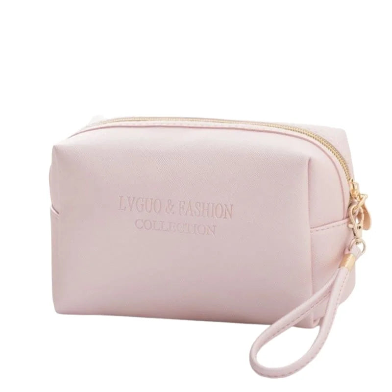 Grande trousse de toilette femme cuir rose - À vos trousses