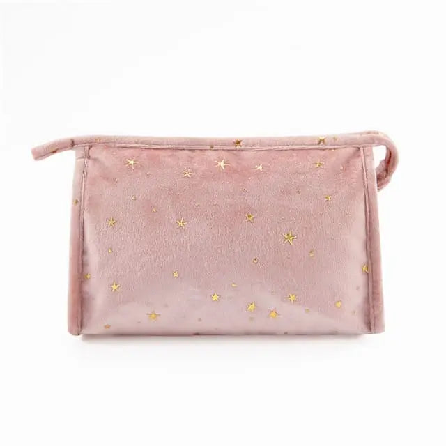 Grande trousse de toilette velours rose - À vos trousses