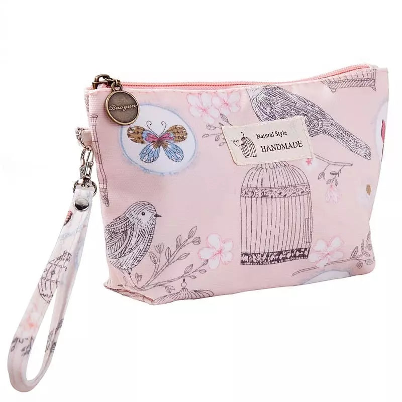 Trousse de toilette femme tissu rose - À vos trousses